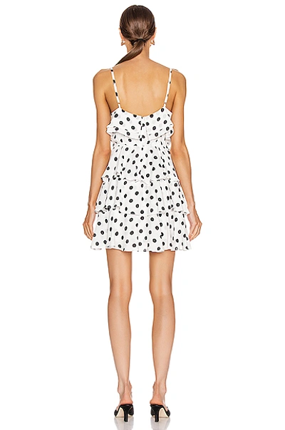 Shop Icons Objects Of Devotion Ruffle Stacked Mini Dress In White & Black Polka Dot