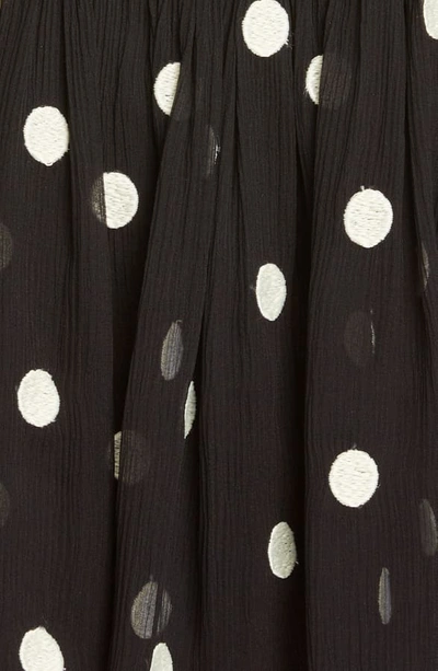 Shop Rebecca Taylor Embroidered Dot Silk Chiffon Dress In Black