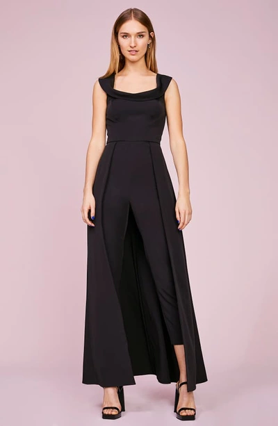 Shop Kay Unger Jumpsuit Gown In Sapphire