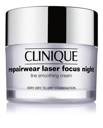 Shop Clinique 1.7 Oz. Repairwear Laser Focus Night Line Smoothing Cream - Very Dry To Dry Combination