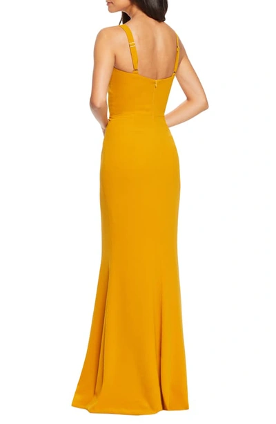 Shop Dress The Population Brooke Twist Front Gown In Honey