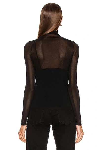 Shop Proenza Schouler Long Sleeve Matte Turtleneck Top In Black