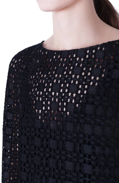 Shop Akris Plaid Embroidered Sheath Dress In Black