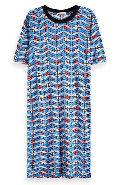 Shop Scotch & Soda Print T-shirt Dress In Combo B