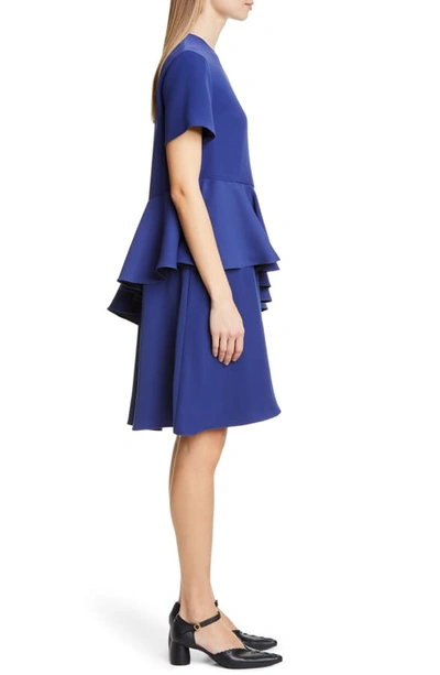 Shop Adeam Ruffle T-shirt Dress In Navy