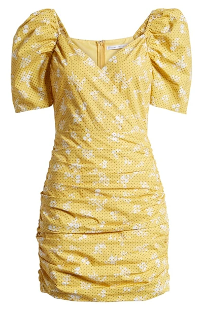 Shop English Factory Puff Sleeve Cotton Minidress In Yellow