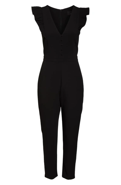 Shop Adelyn Rae Kandace Ruffle Jumpsuit In Black