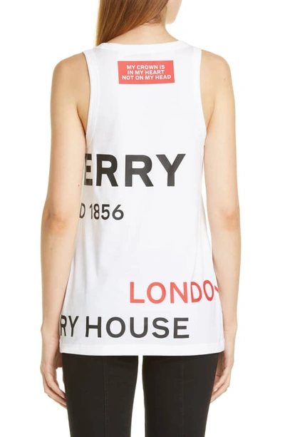 Shop Burberry Tapu Horseferry Print Tank In White