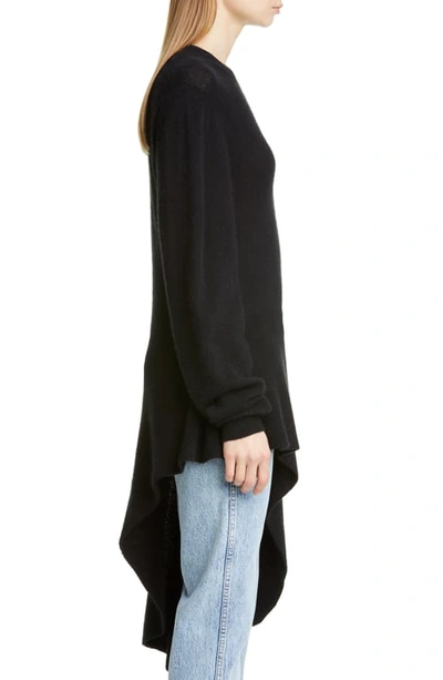 Shop Khaite Esme Asymmetrical Stretch Cashmere Sweater In Black