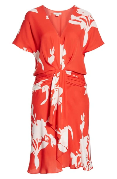 Shop Joie Ashleena Silk Dress In Tropic Red