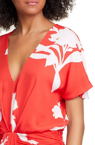 Shop Joie Ashleena Silk Dress In Tropic Red