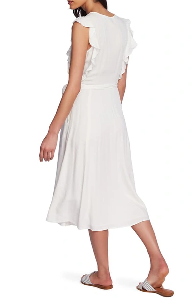 1.state Sleeveless Ruffle-trim Midi Dress In Soft Ecru