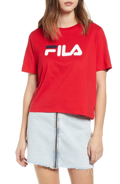 Fila Women's Miss Eagle Cotton T-shirt In Chinese Red/ Peach/ White |  ModeSens