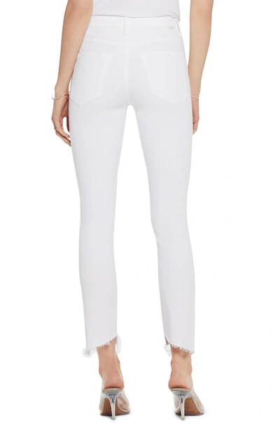 Shop Mother The Stunner Frayed Step Hem Skinny Jeans In Glass Slipper