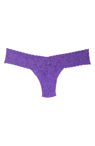 Shop Hanky Panky Signature Lace Low Rise Thong In Vibrant Violet Purple