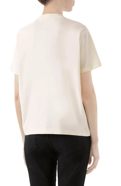 Shop Gucci Tennis Embroidered Cotton Tee In Sunkissed/ Multicolor