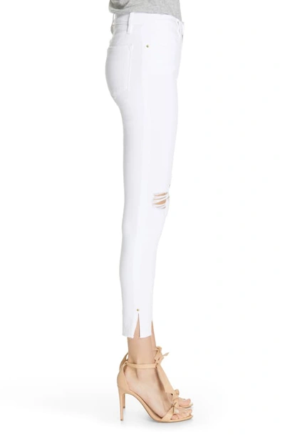 Shop Frame Le High Ripped Skinny Jeans In Blanc Transit