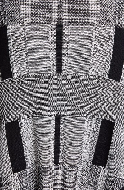 Shop Proenza Schouler Plaid Long Sleeve A-line Sweater Dress In Off White/ Black