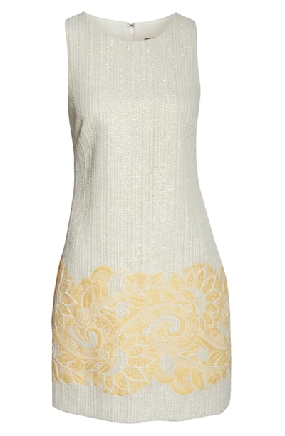 Shop Vince Camuto Sleeveless Shift Dress In Ivory/ Gold