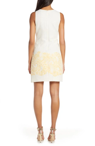 Shop Vince Camuto Sleeveless Shift Dress In Ivory/ Gold