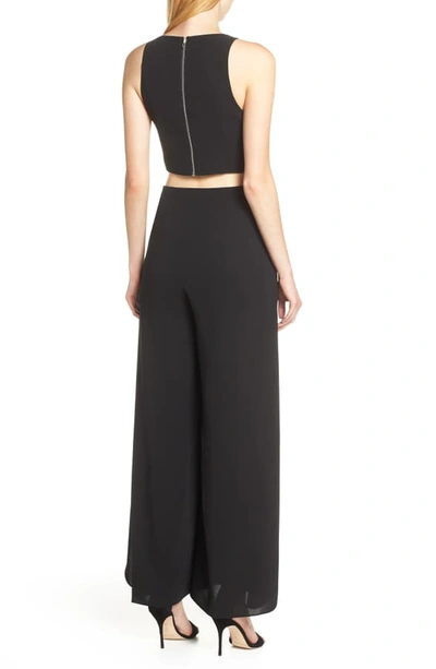 Shop Ali & Jay Rooftop Chiffon Tulip Leg Jumpsuit In Black