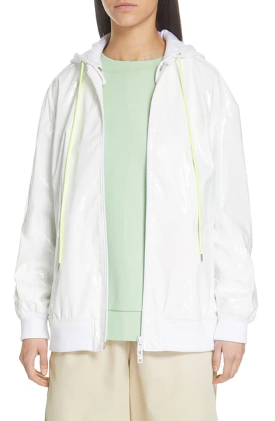Shop Tibi Zip-up Coated Jacket In White