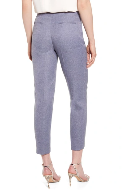 Shop Anne Klein Crop Heather Twill Pants In Denim Heather