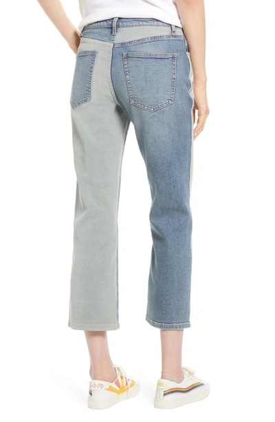 Shop Current Elliott The Vanessa Crop Straight Leg Jeans In Two Faced