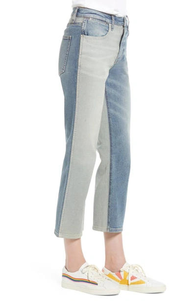 Shop Current Elliott The Vanessa Crop Straight Leg Jeans In Two Faced