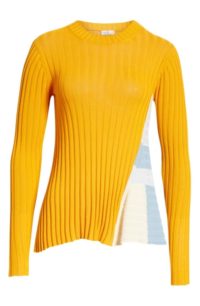 Shop Rosetta Getty Side Panel Rib Sweater In Tangerine