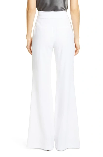 Shop Alice And Olivia Dawn Center Seam Wide Leg Flared Pants In White