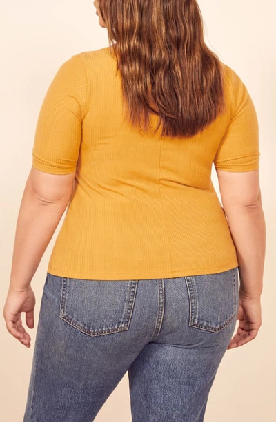 Shop Reformation Delia Ribbed Top In Sunflower