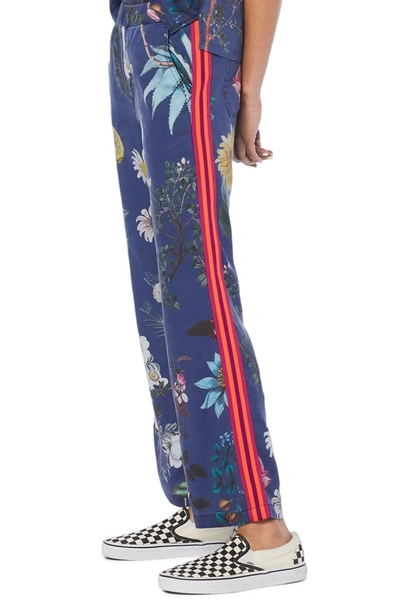 Shop Mother The Quickie Greaser Floral Side Stripe Pants In Seashores Of Old Mexico