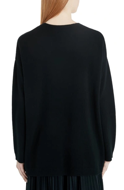 Shop Valentino Vltn Logo Wool & Cashmere Sweater In 0nr-black/ Red