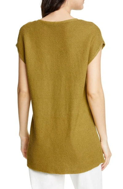 Shop Eileen Fisher V-neck Organic Linen & Cotton Tunic In Light Chicory