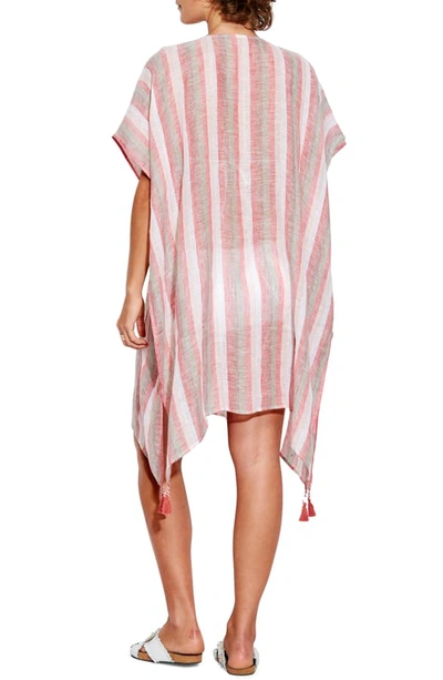 Shop Seafolly Vertical Stripe Caftan Cover-up Dress In Spice Stripe