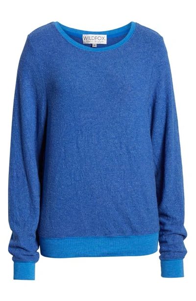 Shop Wildfox Baggy Beach Jumper Pullover In Slate Blue