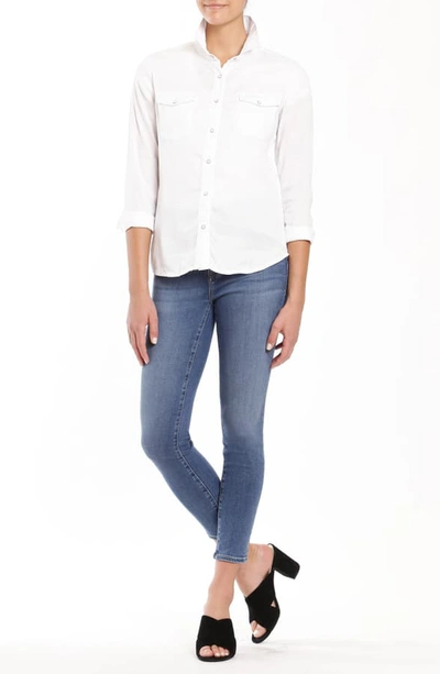 Shop Mavi Jeans Elsa Button-up Blouse In White Gold