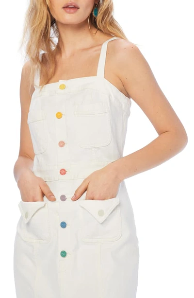 Shop Mother To The Point Button Front Denim Dress In Taste The Rainbow