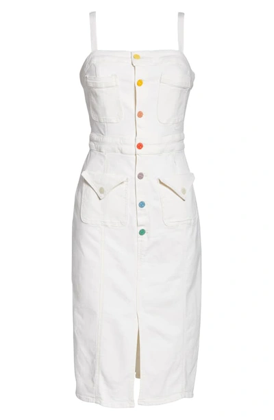 Shop Mother To The Point Button Front Denim Dress In Taste The Rainbow