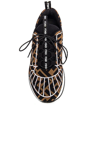 Fendi Ffreedom Logo Embroidered Trainer In Brown & Black
