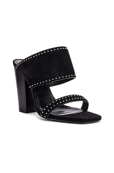 Shop Saint Laurent Oak Stud Sandals In Black