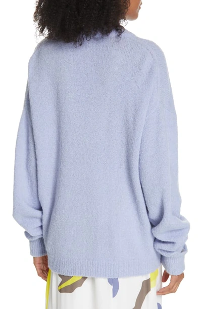 Shop Tibi V-neck Airy Alpaca Blend Sweater In Mauve Blue