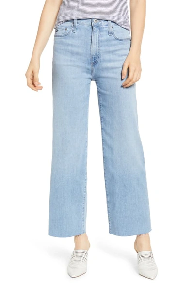 Shop Ag Etta High Waist Crop Wide Leg Jeans In Blue Oasis