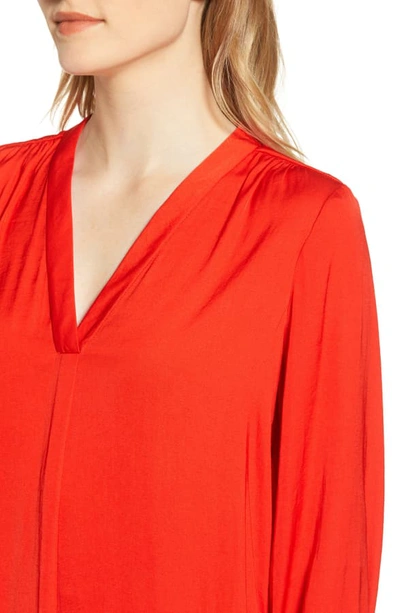 Shop Vince Camuto Rumple Fabric Blouse In Crimson Red