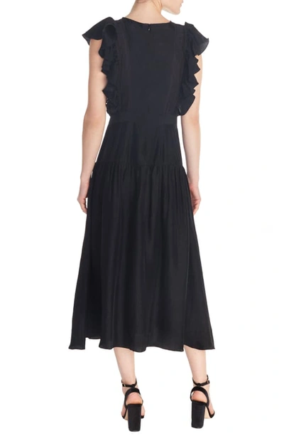 Shop Sandro Agnesse Midi Dress In Black