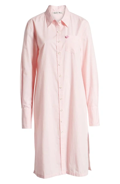 Shop Alex Mill Fine Shore Midi Shirtdress In Pink