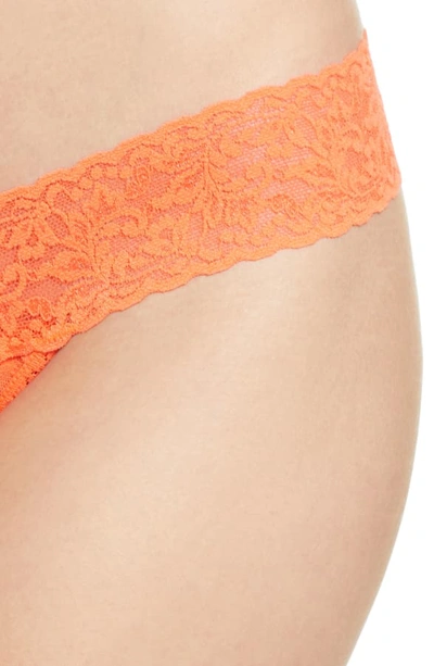 Shop Hanky Panky Signature Lace Low Rise Thong In Tangelo Orange