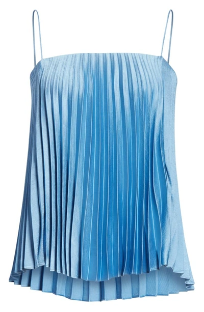 Shop Vince Pleated Camisole In Blue Pumice