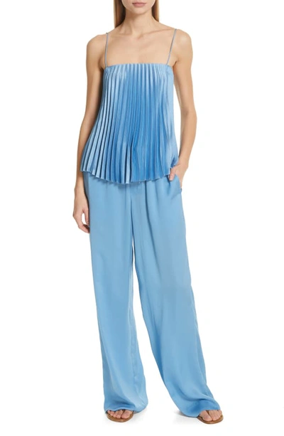 Shop Vince Pleated Camisole In Blue Pumice